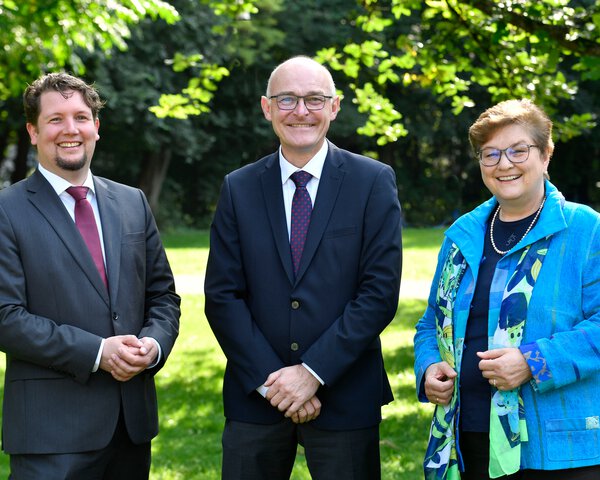 Vorstand seit 2021: Thomas Schwarz, Prof. Dr. Hermann Sollfrank, Gabriele Stark-Angermeier, 2021. | © (DiCV München und Freising e. V.)